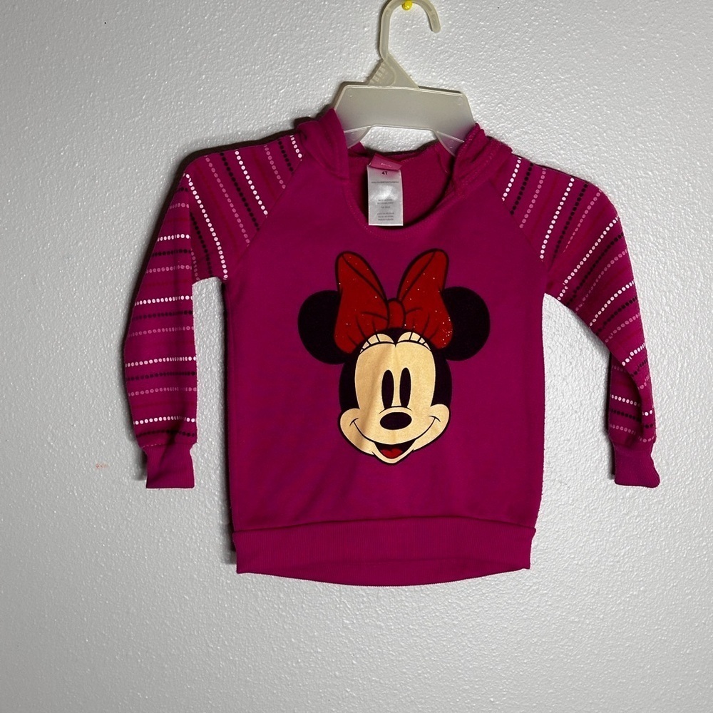 Disney Minnie Mouse toddler girl pink hoodie sweater size 4T